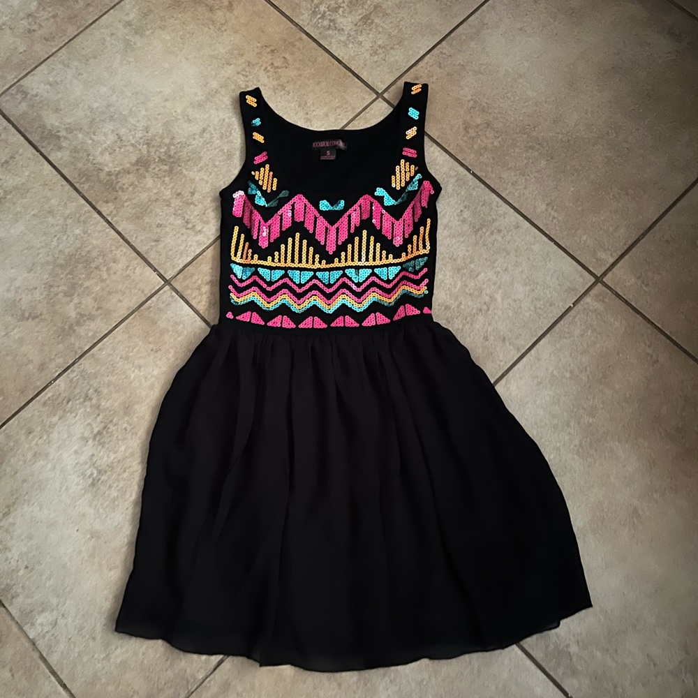 Black western style dress